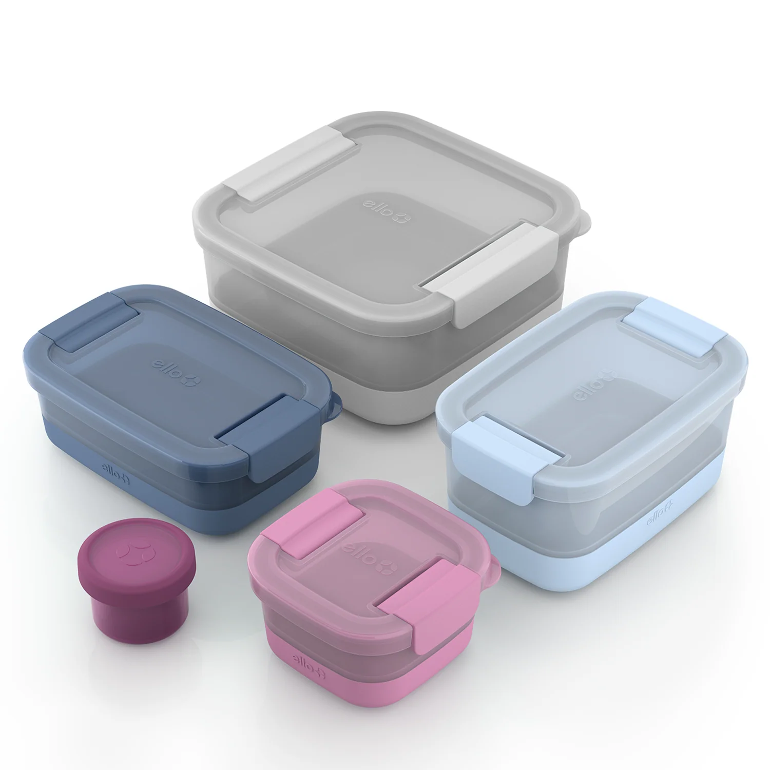 Plastic Food Storage Containers with Soft Base, Mixed Set of 5 - Image 3