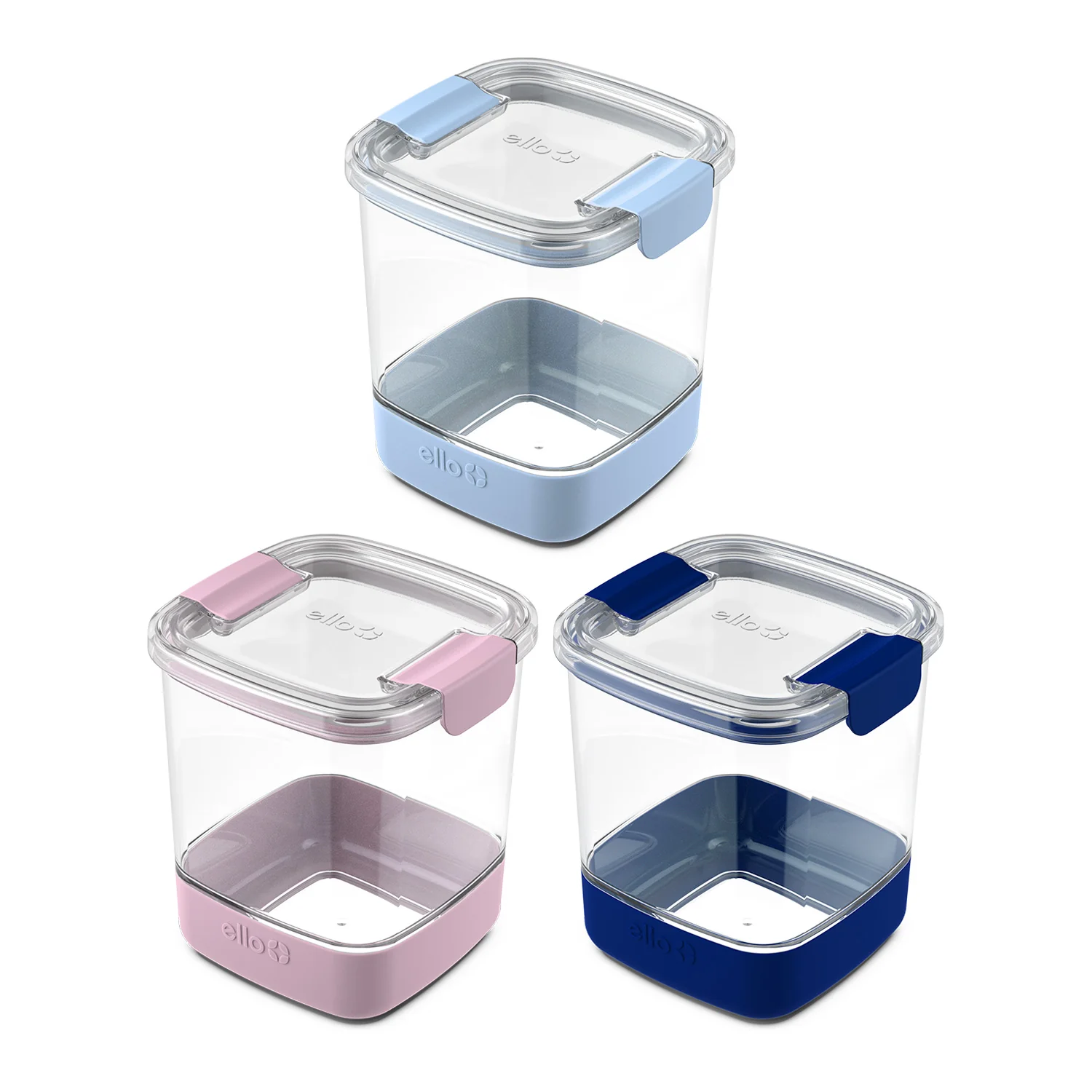Plastic Food Storage Canisters with Airtight Lids, Set of 3 - Image 3