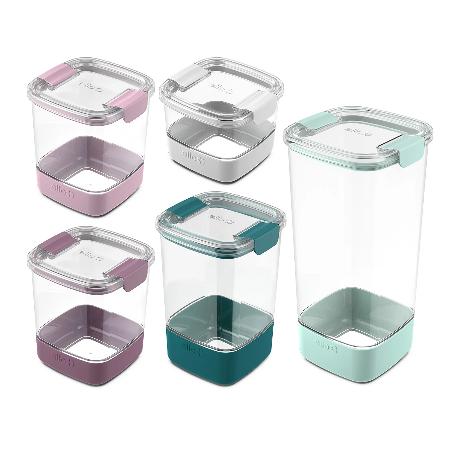 Plastic Food Storage Canisters with Airtight Lids, Set of 5 - Image 4