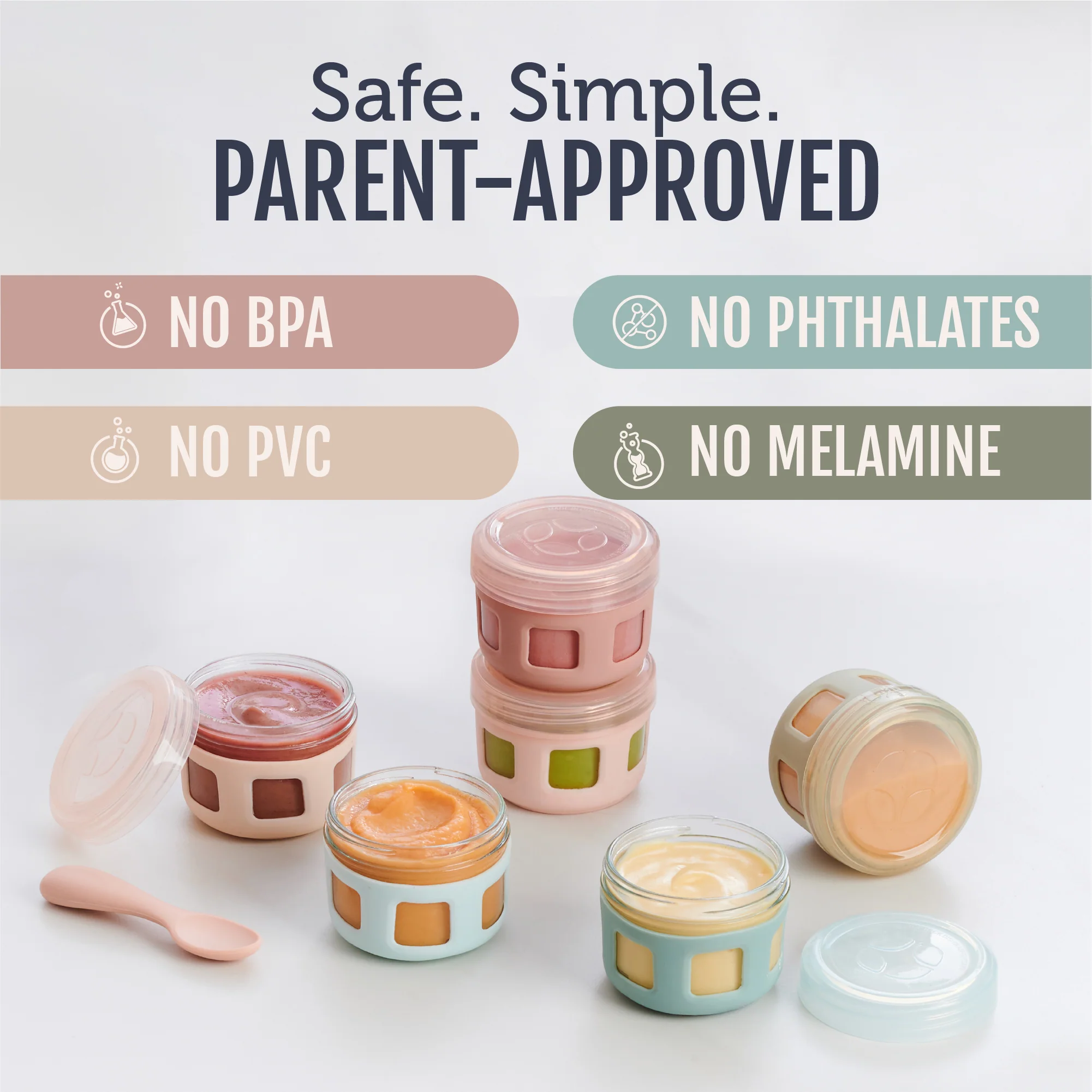 Clean Start Baby Glass Food Jars - 6 Pack - Image 3