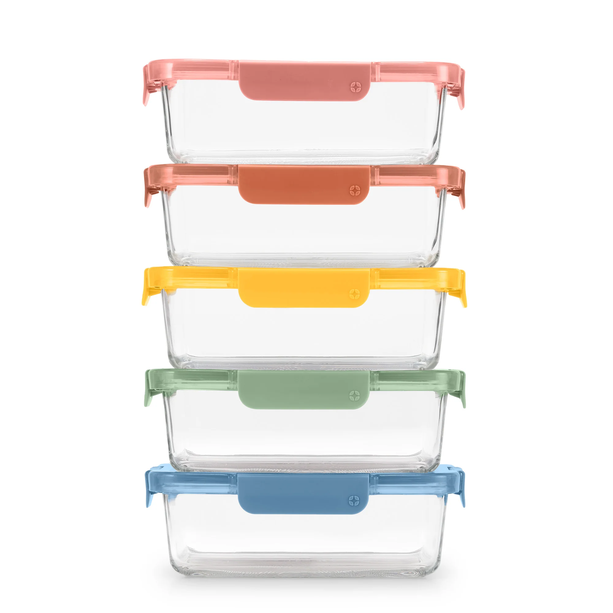 Color Lock® Glass Food Storage, 5 Cup Set of 5 - Image 6