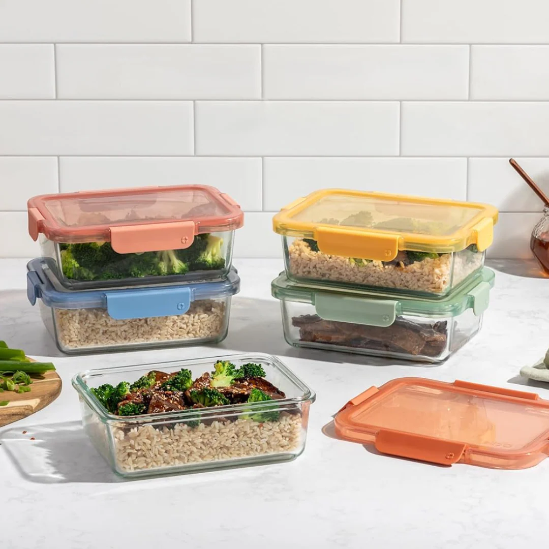 Color Lock® Glass Food Storage, 5 Cup Set of 5 - Image 7
