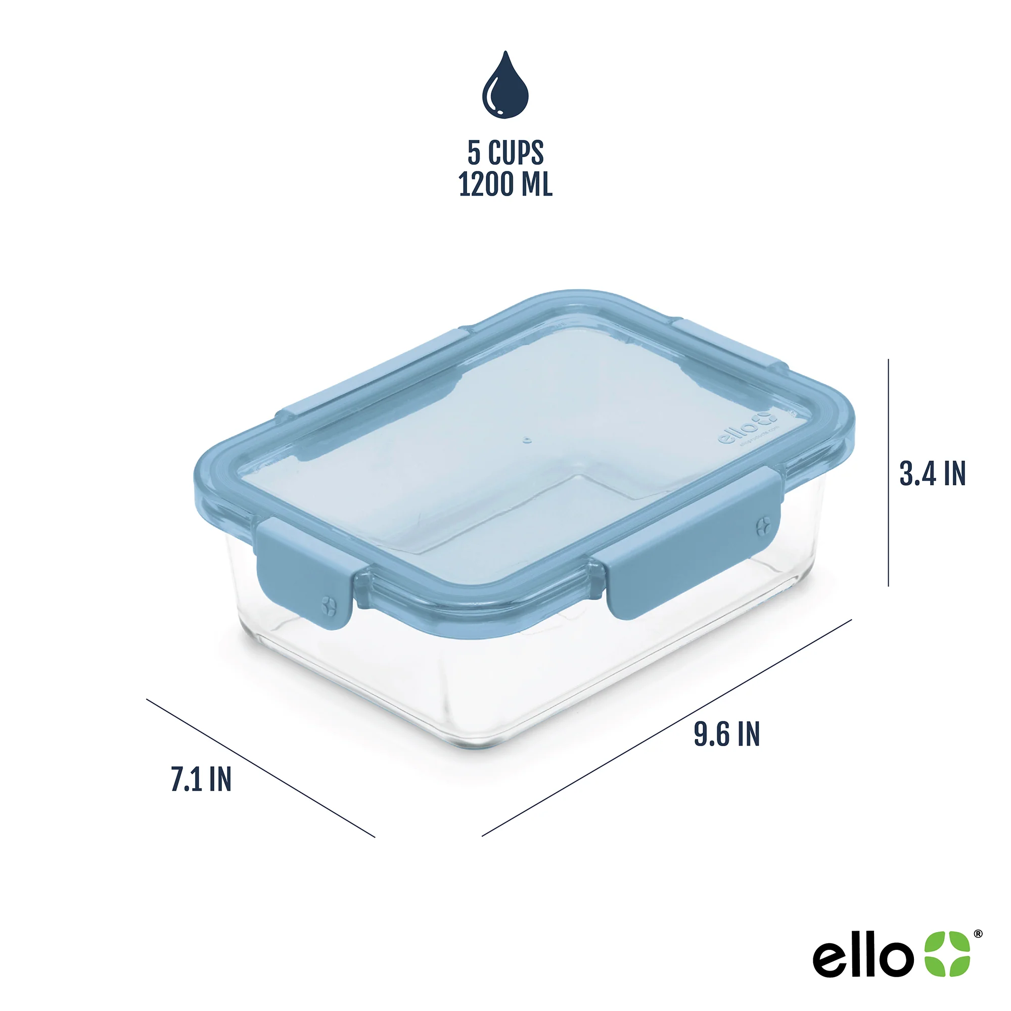Color Lock® Glass Food Storage, 5 Cup Set of 5 - Image 9
