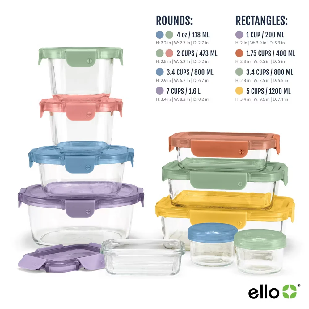 Color Lock® Glass 20pc Mixed Meal Prep Set - Image 4