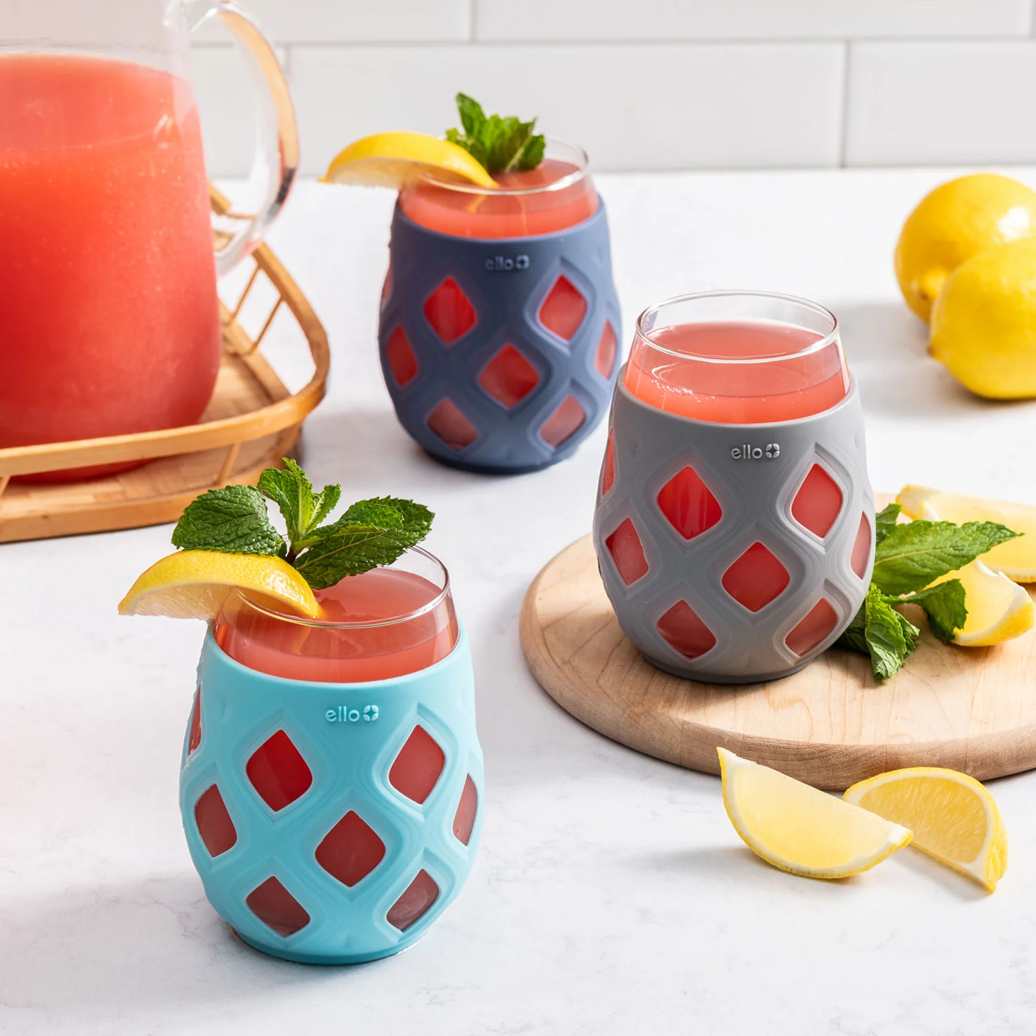 Cru Stemless Wine Glass Set with Silicone Protection - Image 17