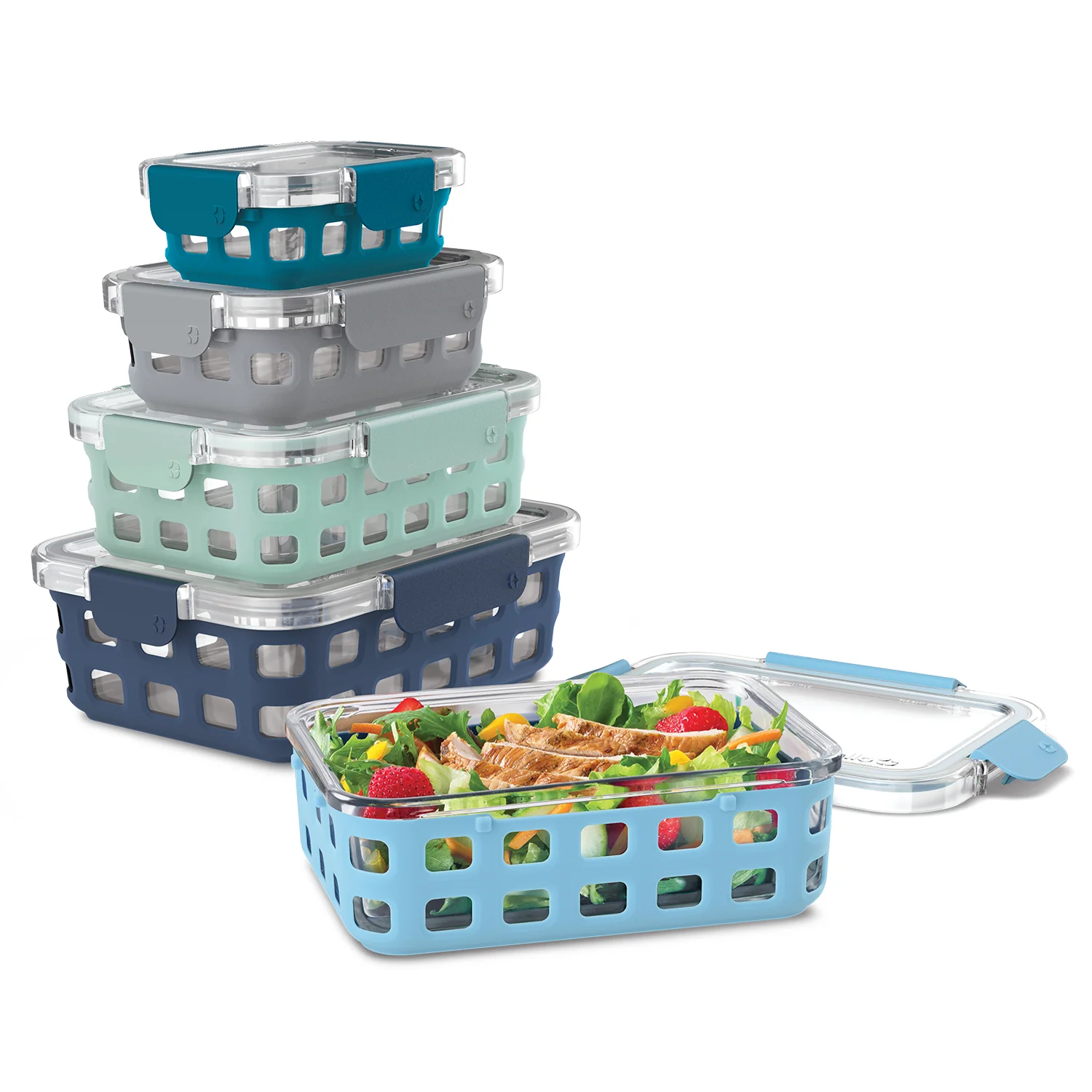Ello Duraglass™ Multi Pack Meal Prep Containers, Set of 5 - Image 4