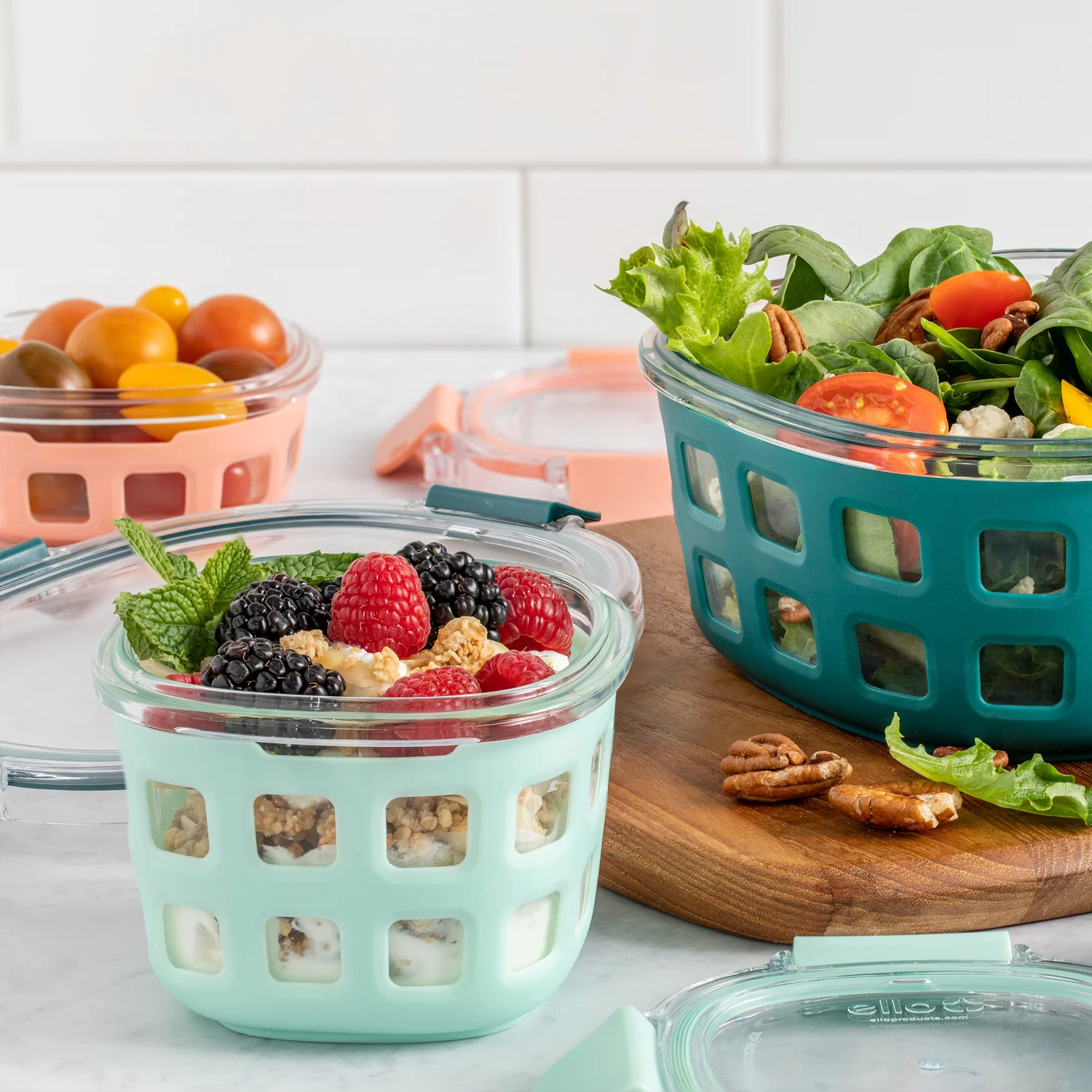 Ello Duraglass™ Round Meal Prep Containers, Set of 5 - Image 3