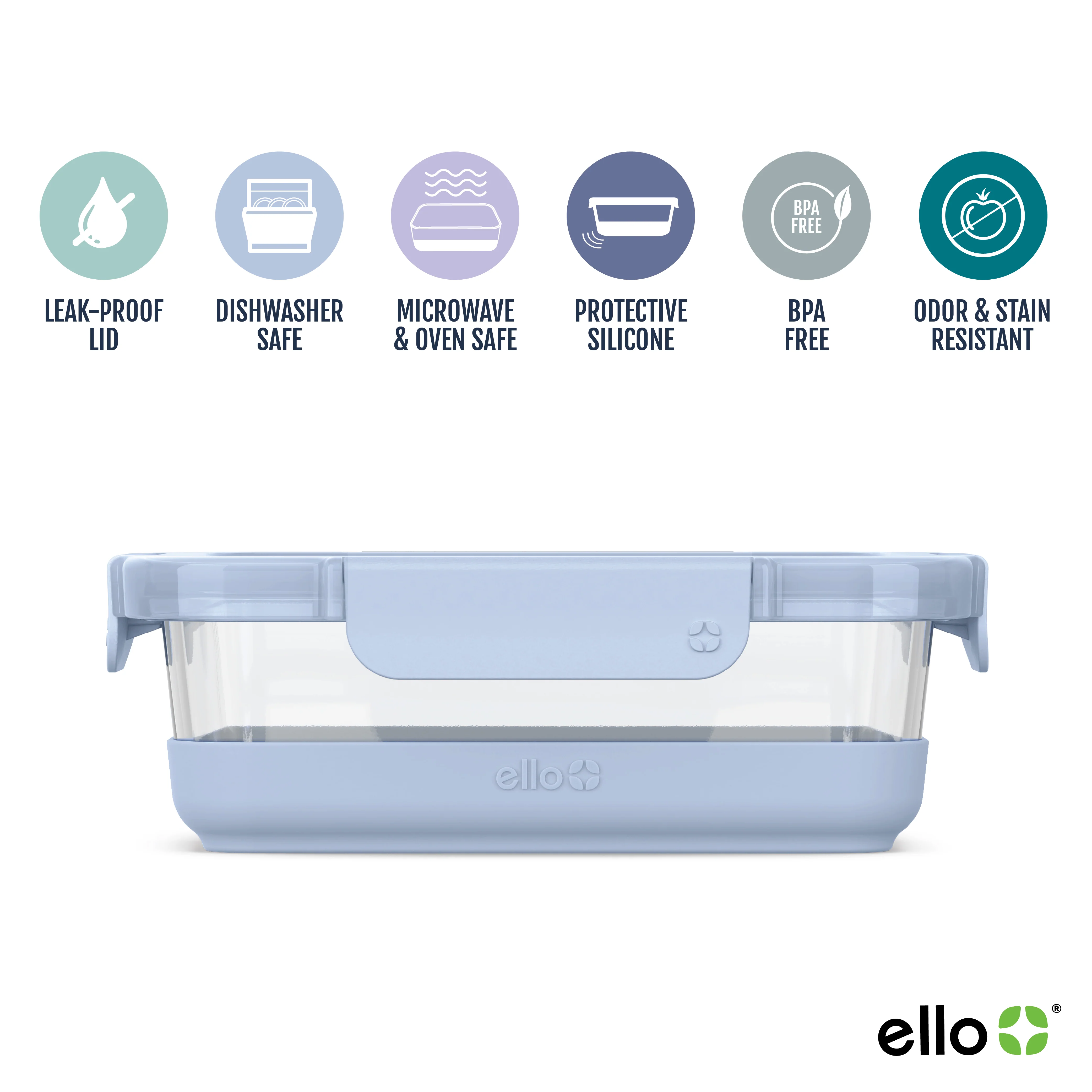 Ello Duraglass Refresh™ Meal Prep Containers, Set of 5 - Image 13
