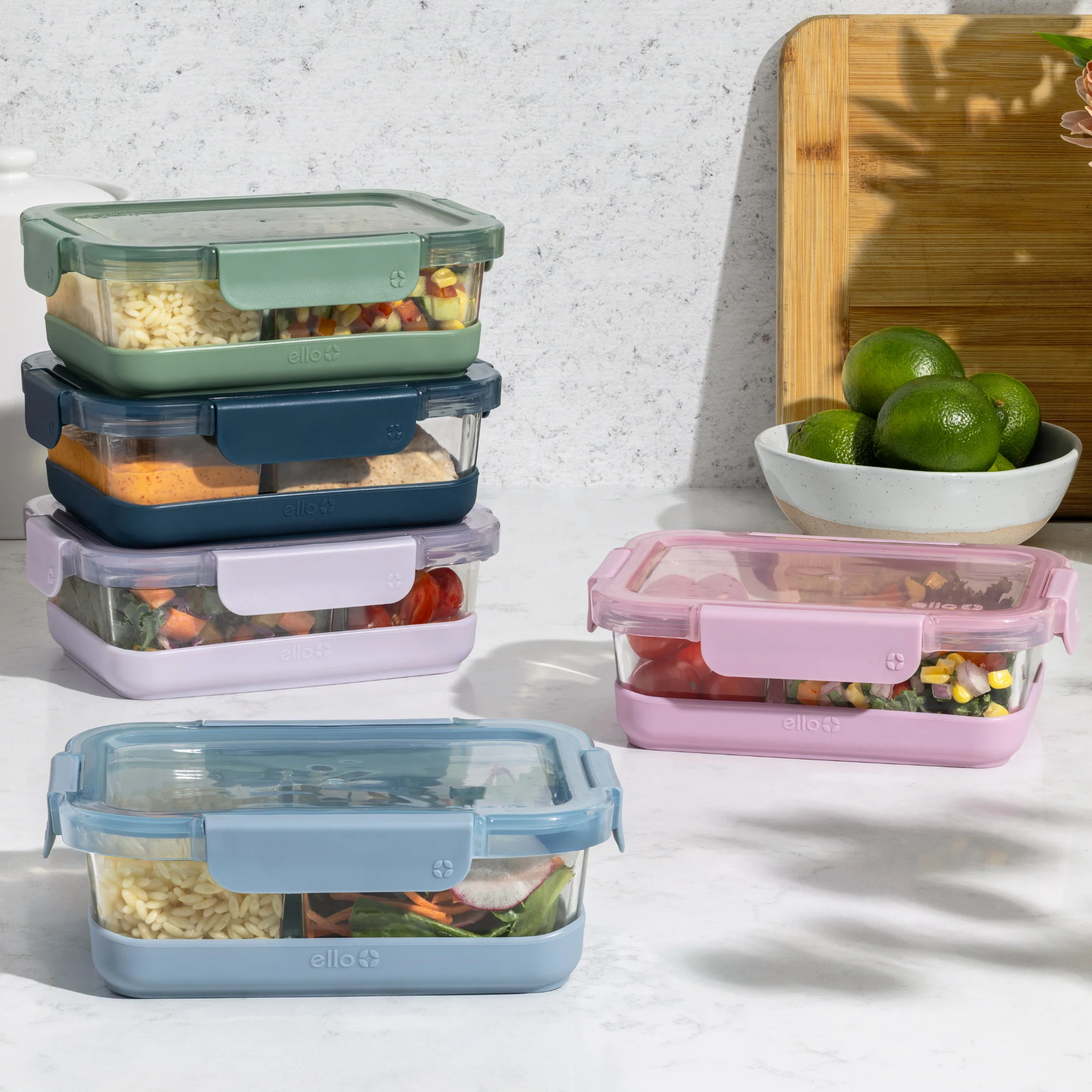 Ello Duraglass Refresh™ Meal Prep Containers, Set of 5 - Image 4