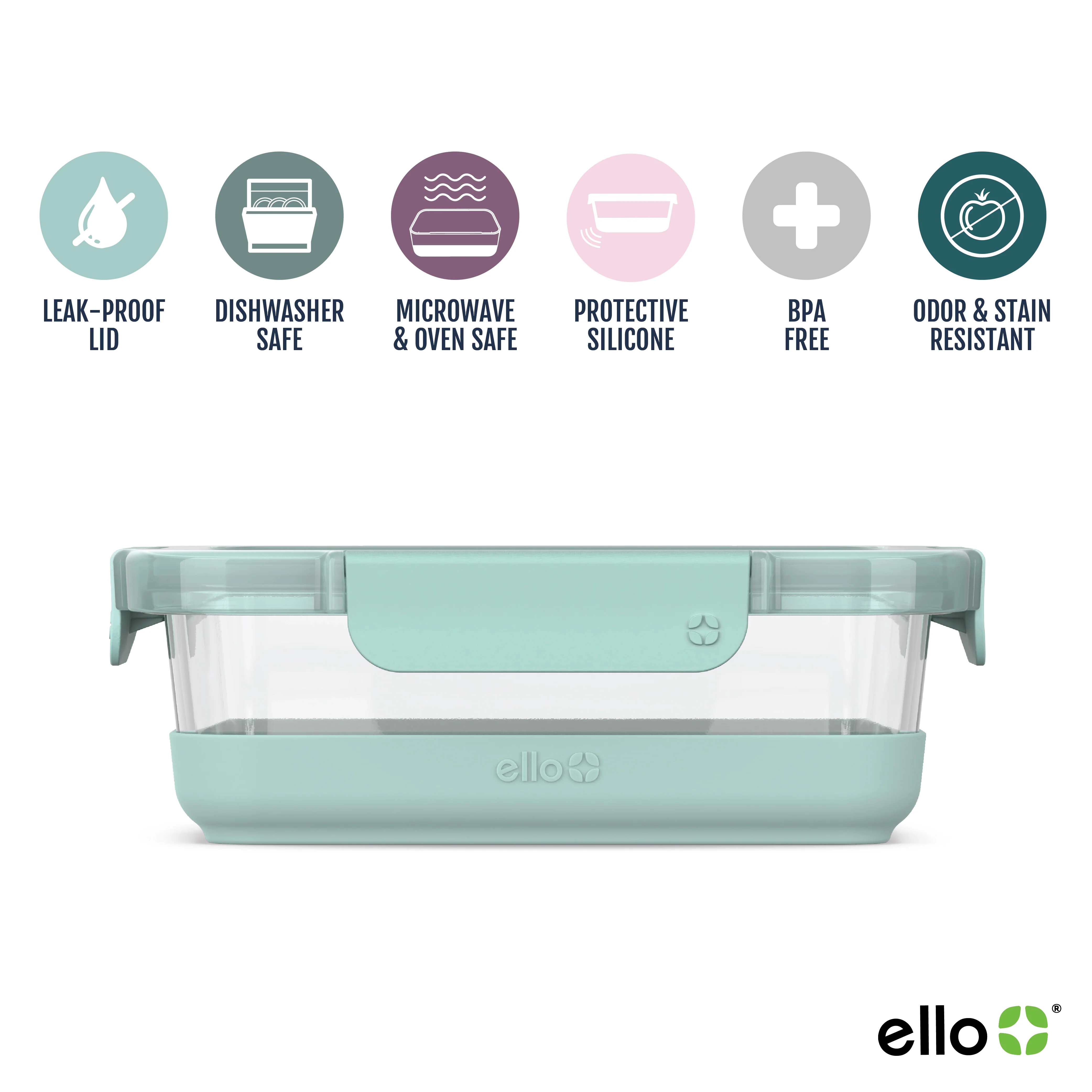 Ello Duraglass Refresh™ Meal Prep Containers, Set of 5 - Image 9