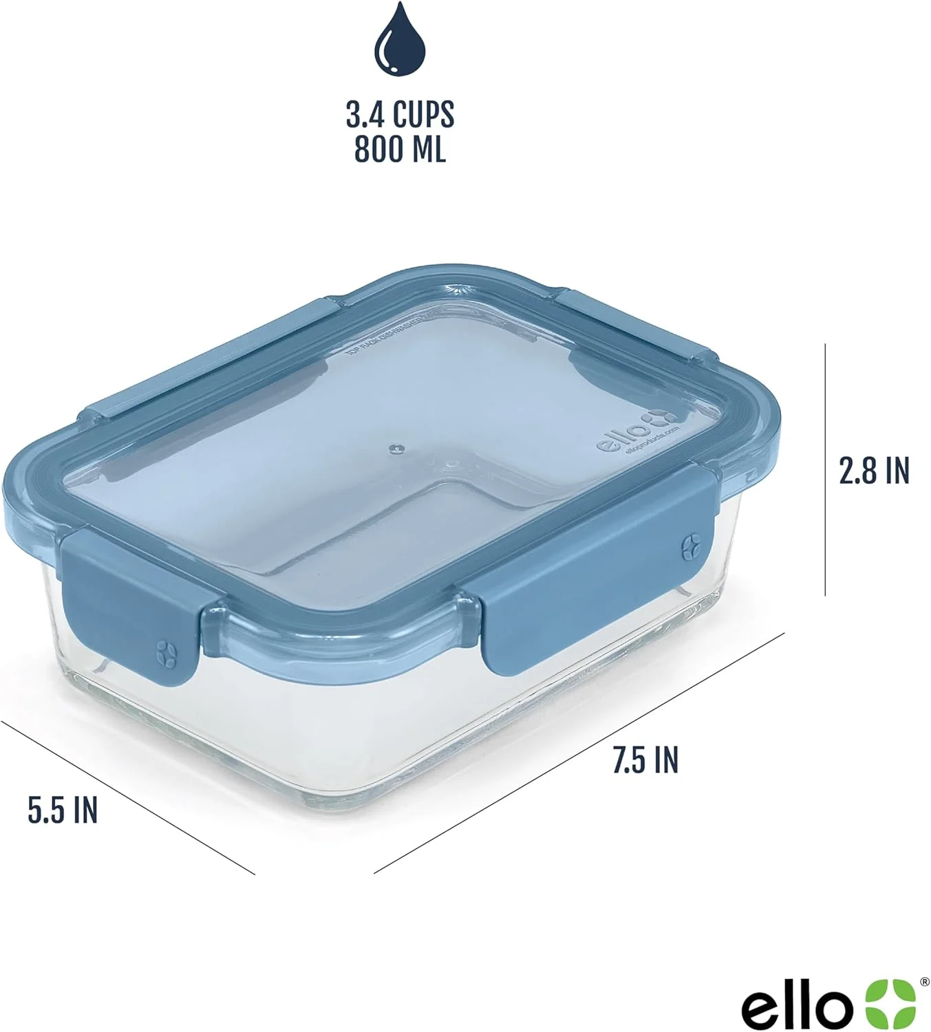 Color Lock® Glass Food Storage, 3.4 Cup Set of 5 - Image 11