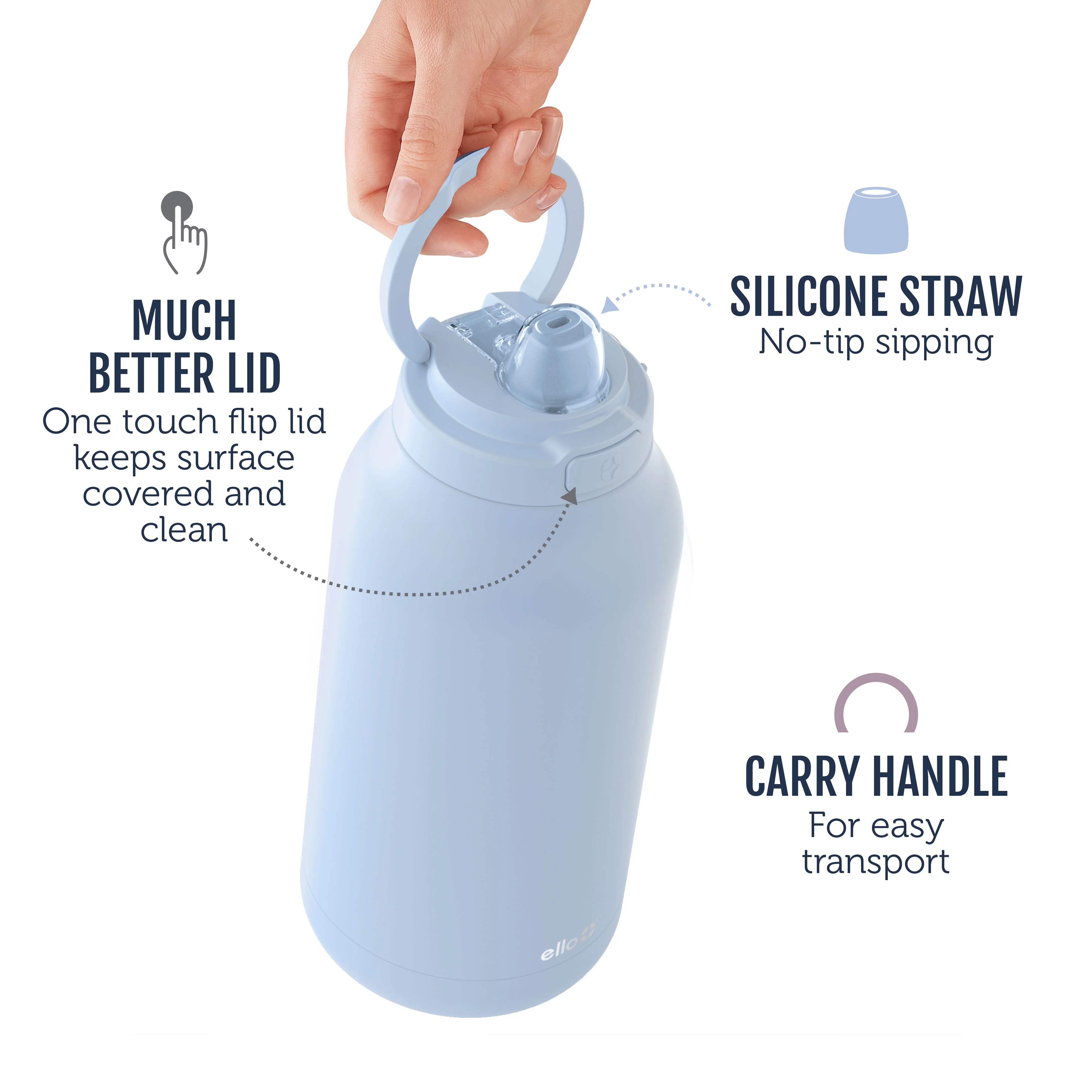 Hydra Stainless Half Gallon Jug with Straw - Image 20