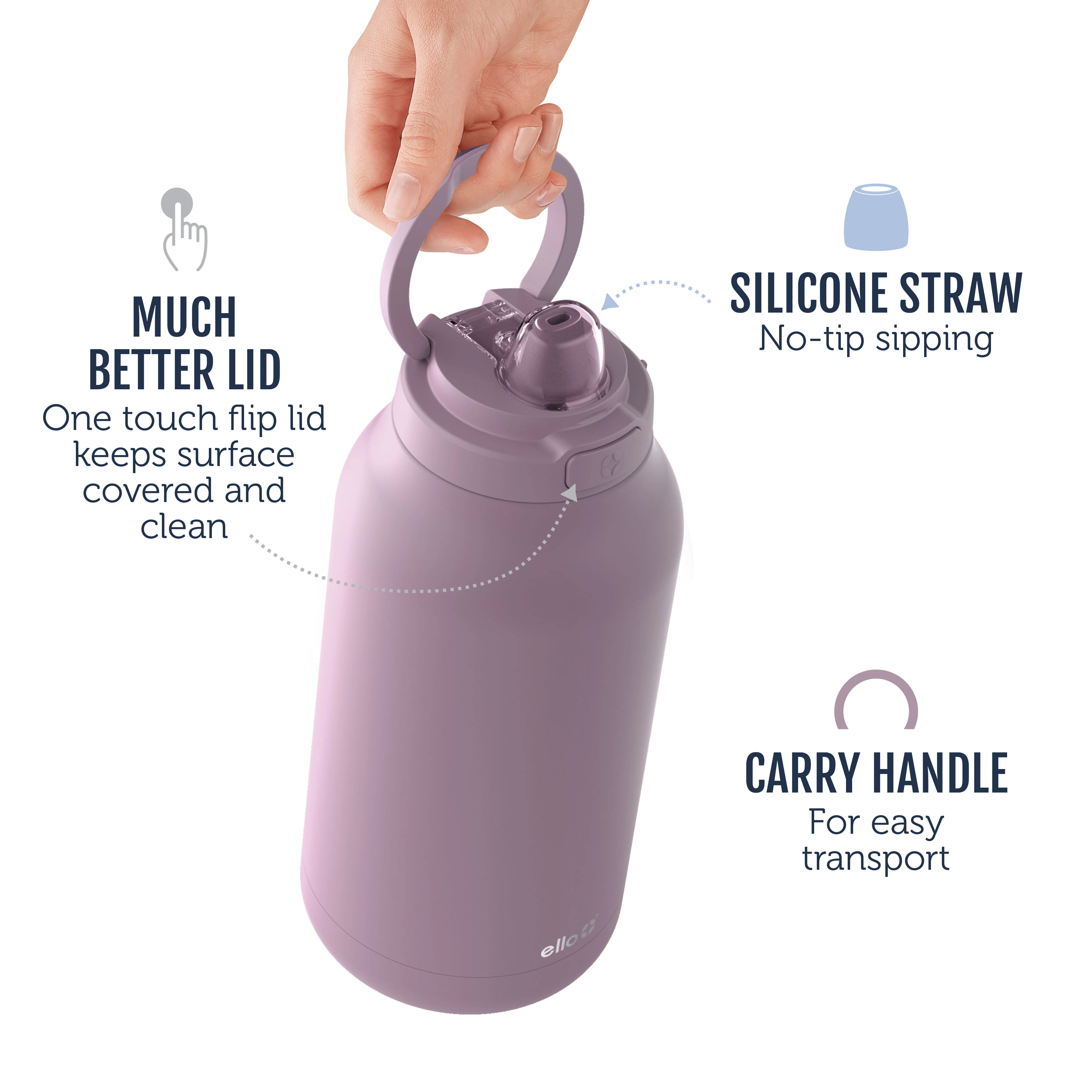 Hydra Stainless Half Gallon Jug with Straw - Image 7