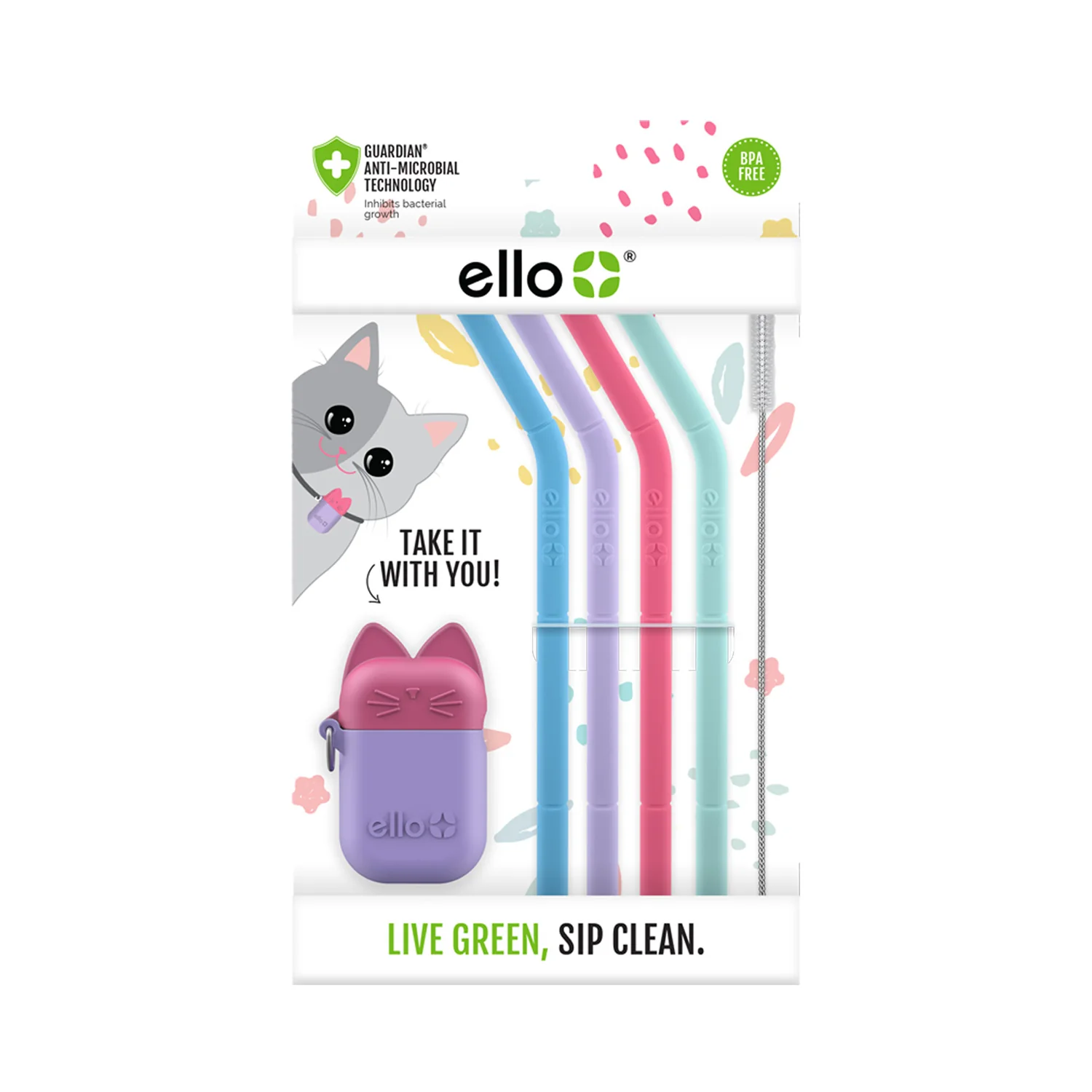 Kids Fold and Store Silicone Straw Set with Case - Image 4