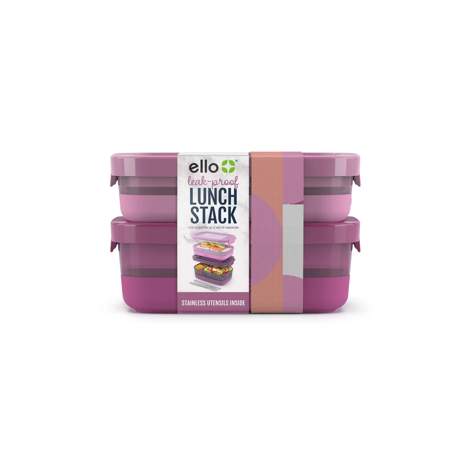 Lunch Bento Stack Plastic Food Storage Container, Set of 2 - Image 14