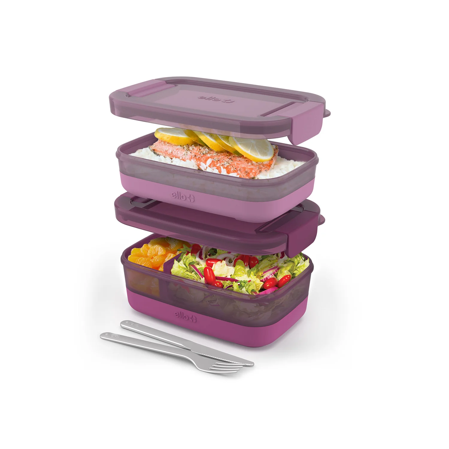 Lunch Bento Stack Plastic Food Storage Container, Set of 2 - Image 17