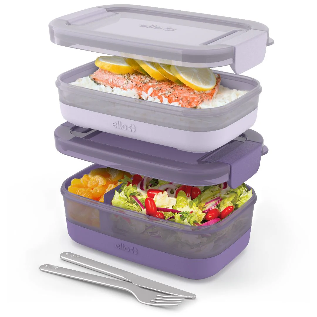 Lunch Bento Stack Plastic Food Storage Container, Set of 2 - Image 23