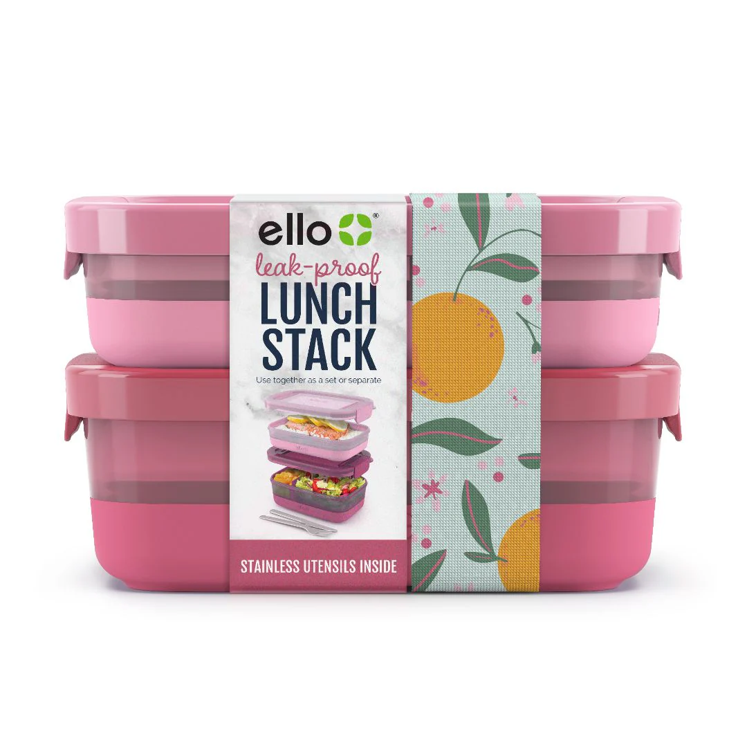 Lunch Bento Stack Plastic Food Storage Container, Set of 2 - Image 24