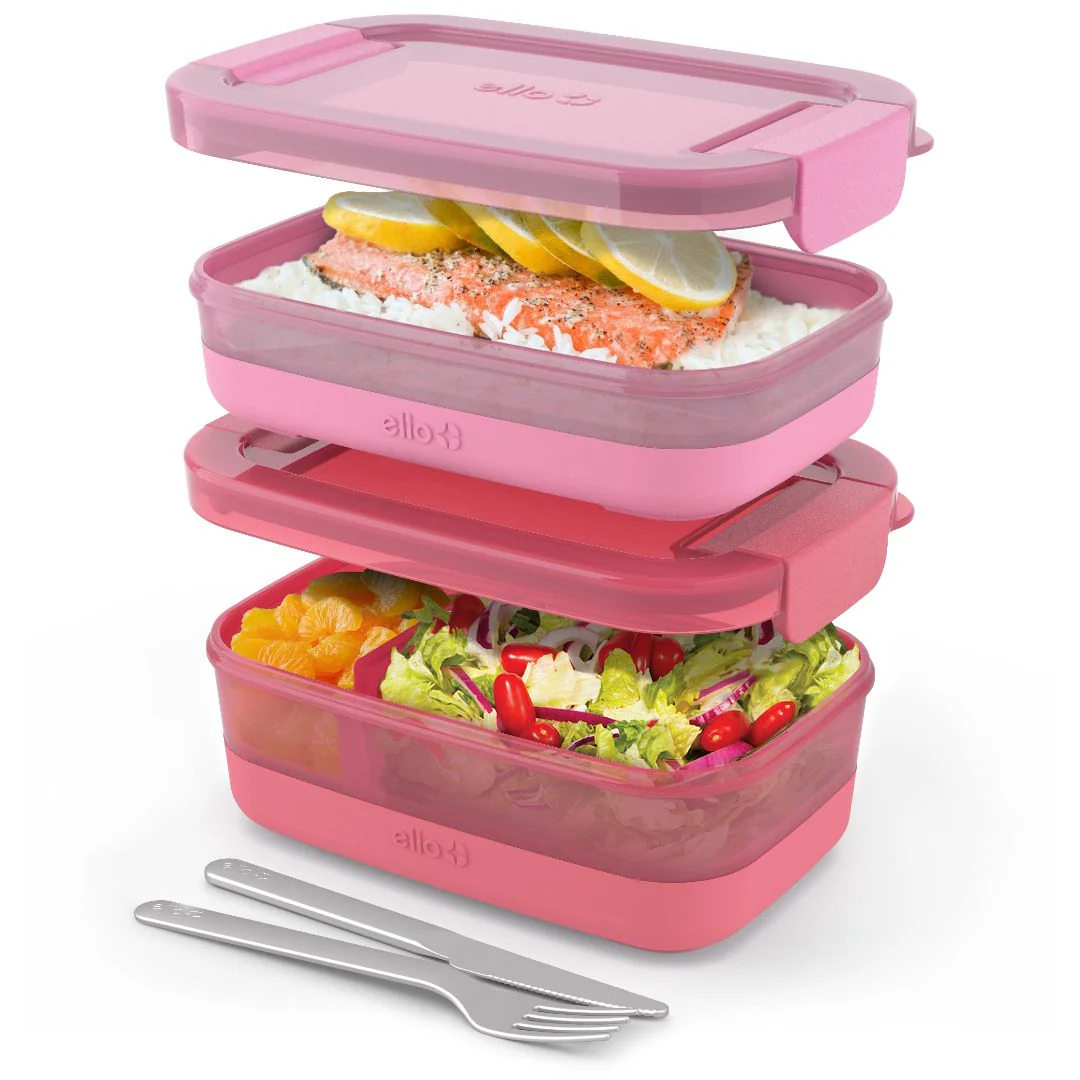Lunch Bento Stack Plastic Food Storage Container, Set of 2 - Image 9