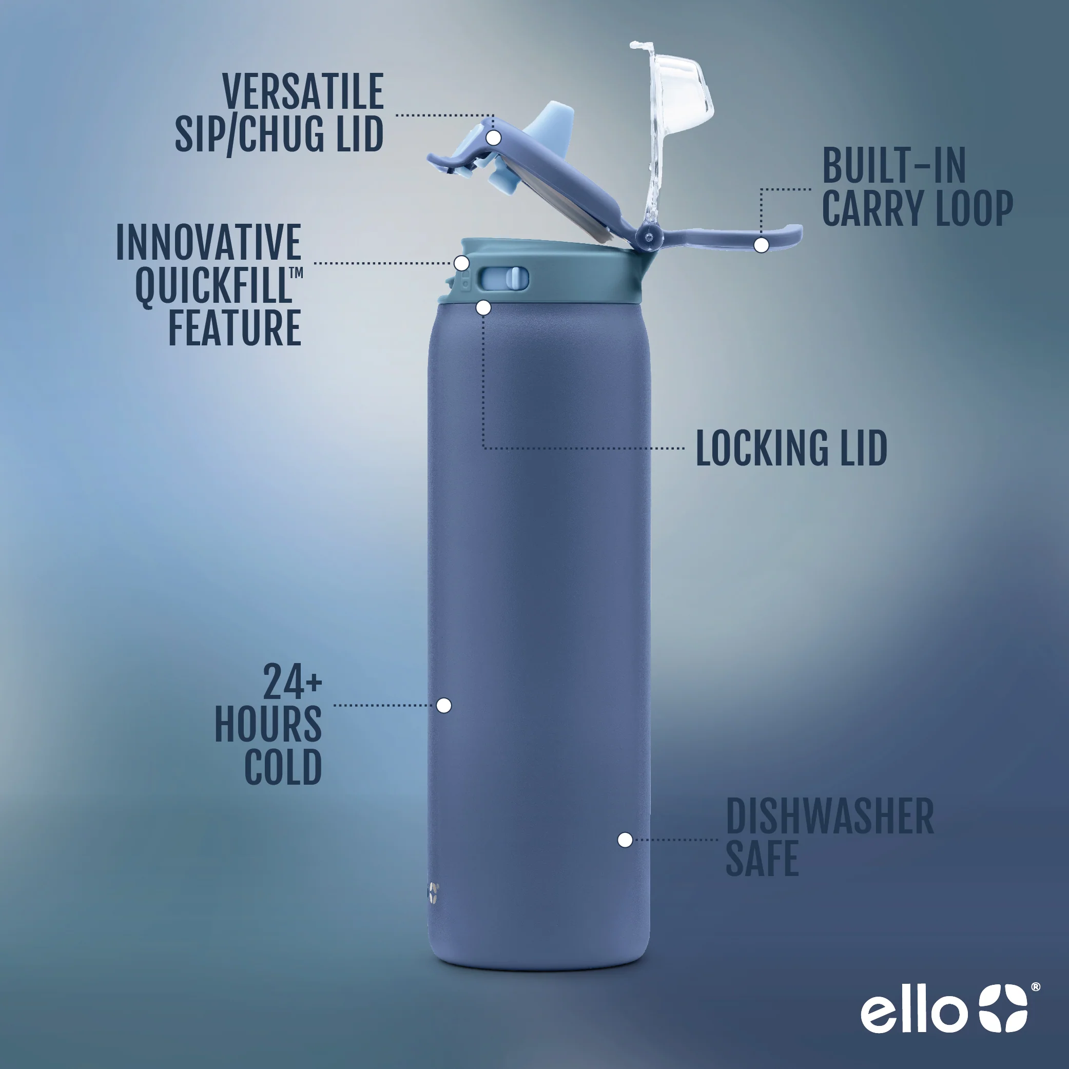 Pop & Fill Stainless Steel Water Bottle - Image 96