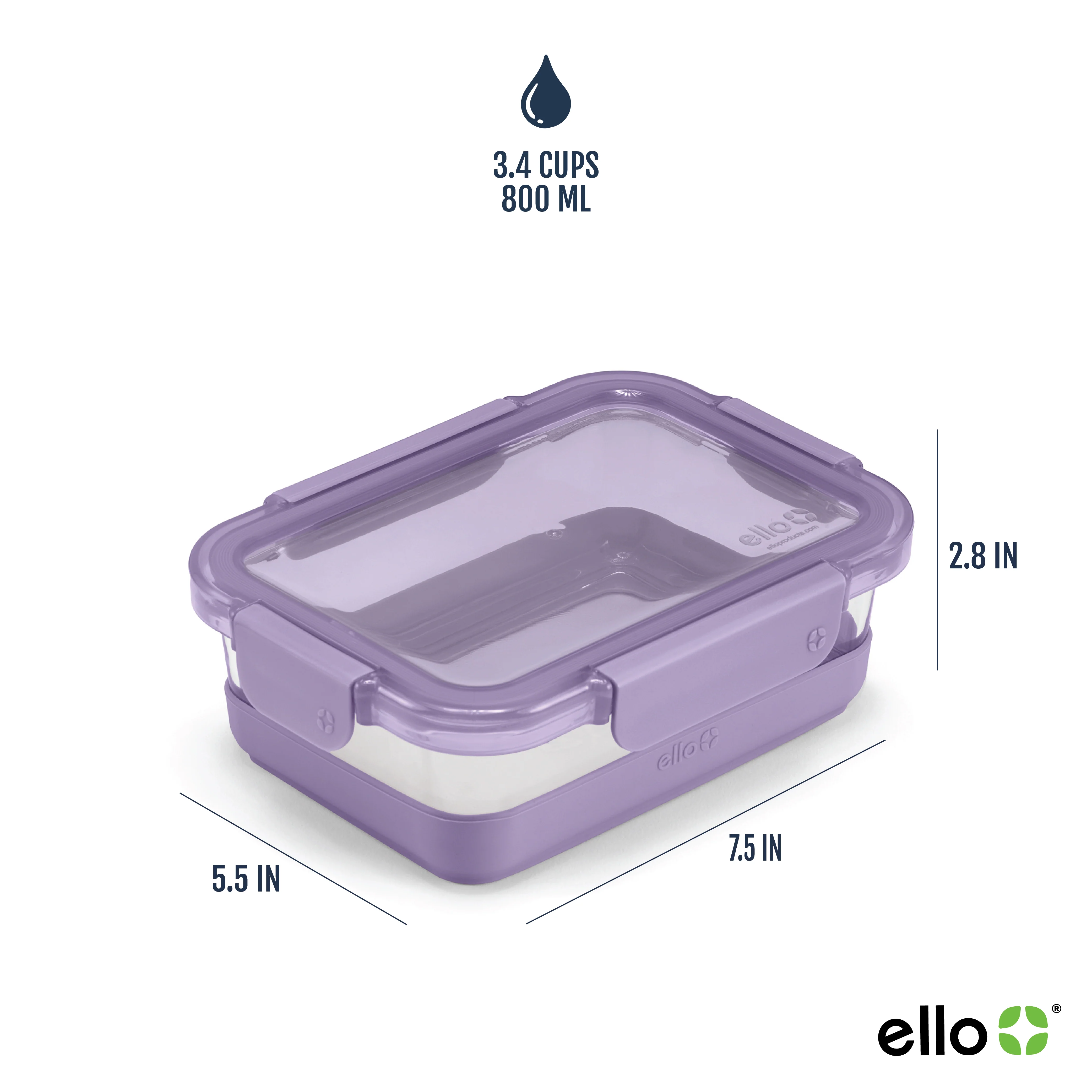 Replacement Lid - Ello Duraglass Refresh™ 3.4 Cup Food Storage Container - Image 2