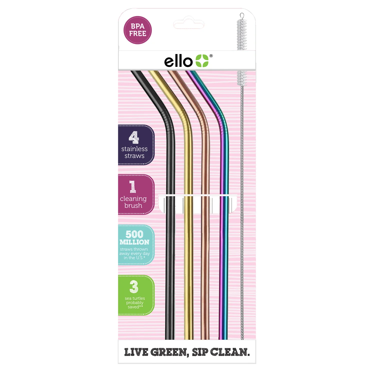 Stainless Reusable Straws - Set of 4 - Image 3